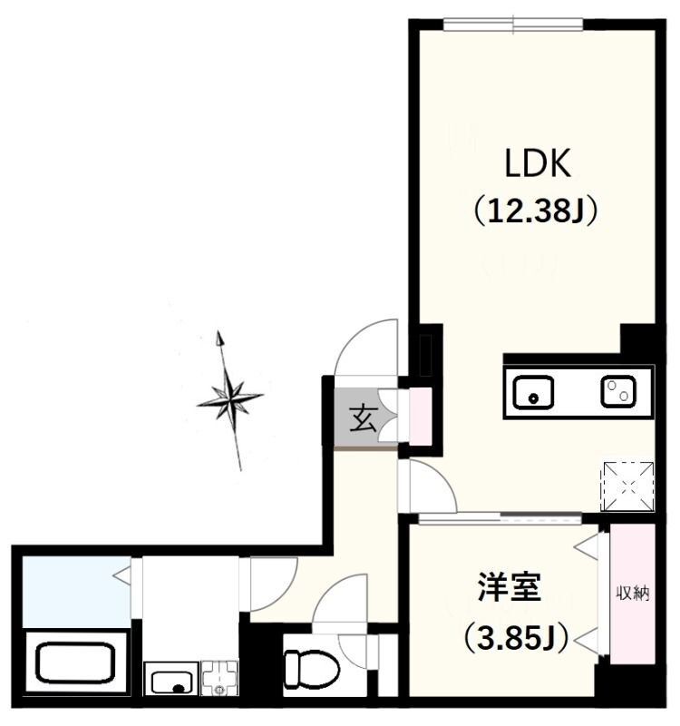 新富町駅 徒歩5分 4階の物件間取画像