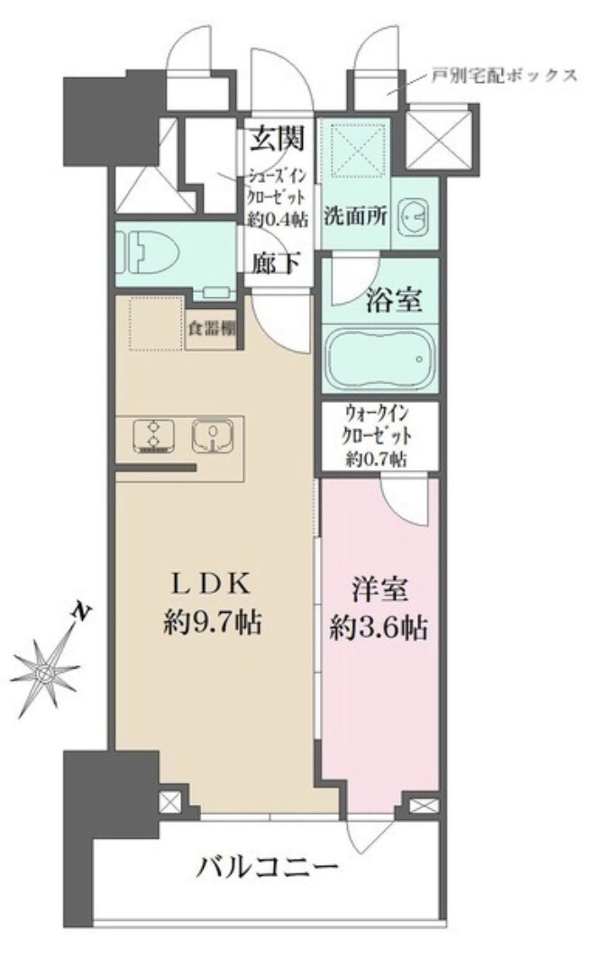 ザ・パークワンズ日本橋人形町の物件間取画像
