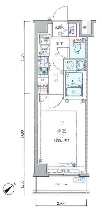 練馬高野台駅 徒歩10分 6階の物件間取画像