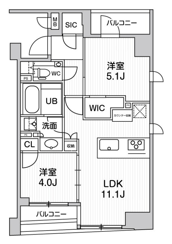 人形町駅 徒歩4分 6階の物件間取画像