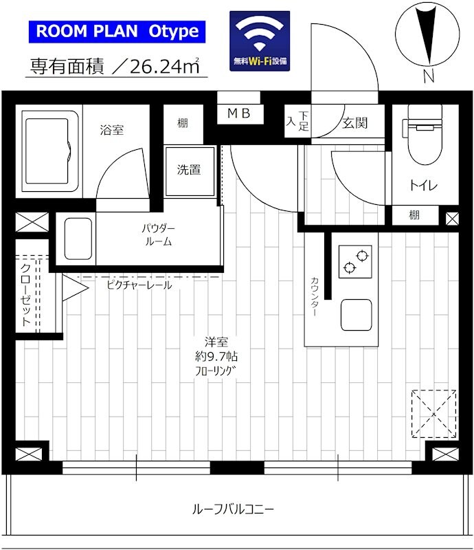 大森町駅 徒歩7分 5階の物件間取画像