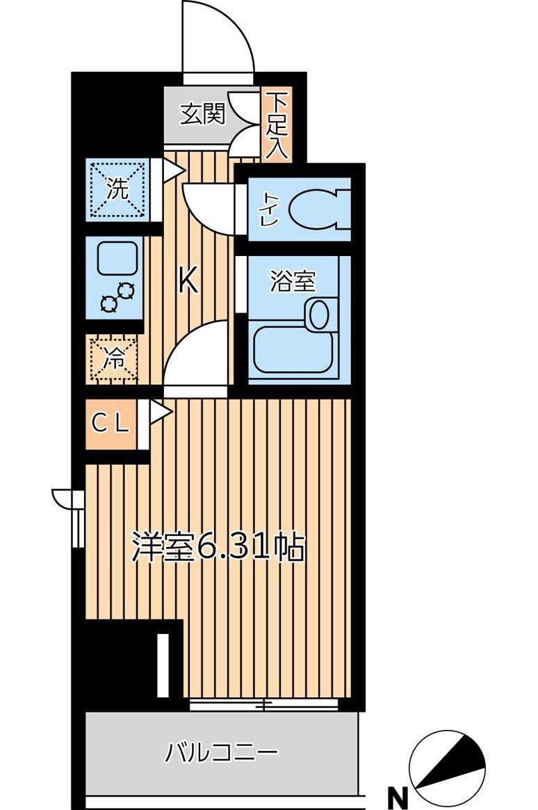 新富町駅 徒歩5分 9階の物件間取画像