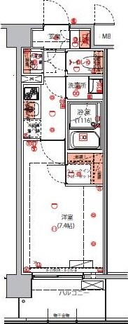 ハーモニーレジデンス東京アーバンスクエア#002の物件間取画像