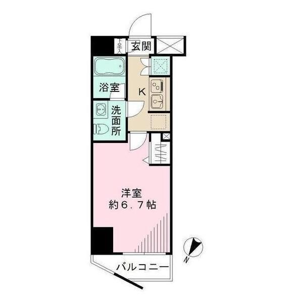 品川駅 徒歩8分 7階の物件間取画像