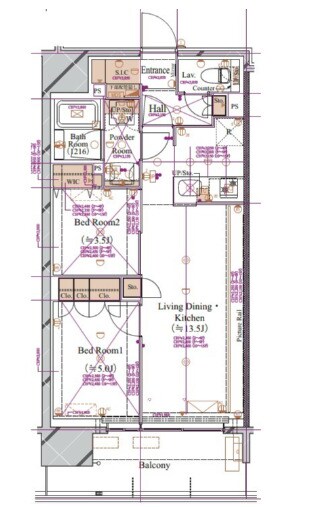 ブランシエスタ浅草蔵前の物件間取画像