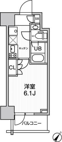 新馬場駅 徒歩4分 8階の物件間取画像