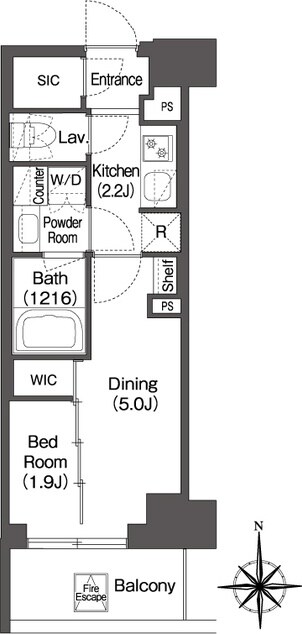 東新宿駅 徒歩2分 11階の物件間取画像