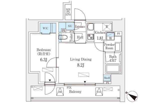 フィシオ飯田橋の物件間取画像