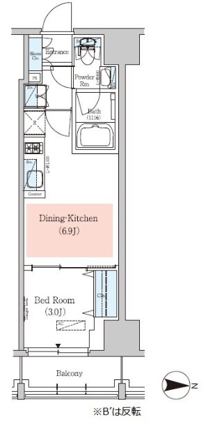 住吉駅 徒歩2分 14階の物件間取画像