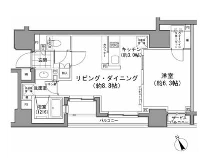 パークハビオ八丁堀の物件間取画像