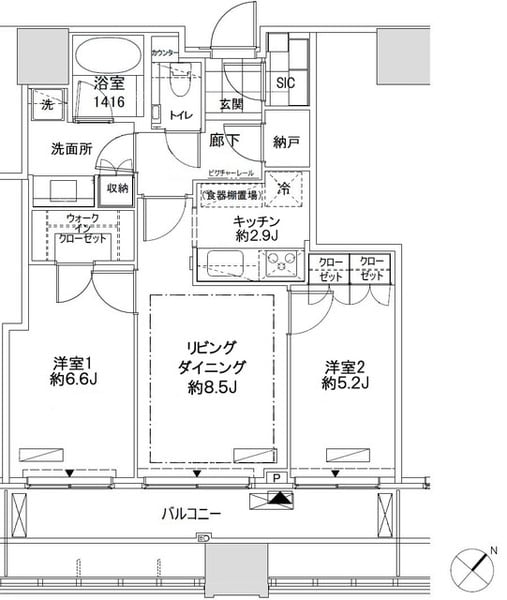 キャピタルゲートプレイス　ザ・タワーの物件間取画像