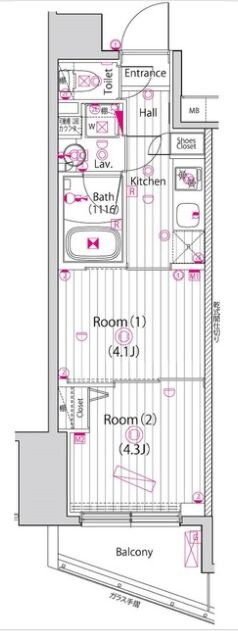 三軒茶屋駅 徒歩14分 7階の物件間取画像