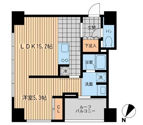 勝どき駅 徒歩1分 11階の物件間取画像