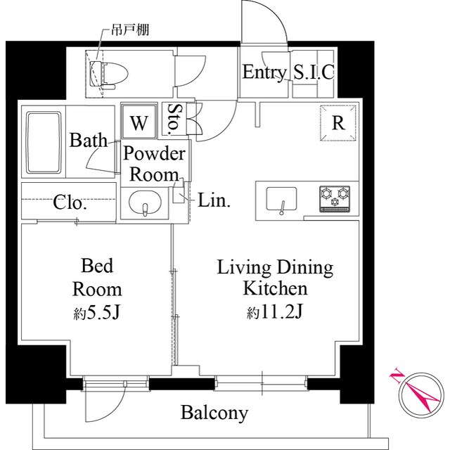 築地市場駅 徒歩5分 4階の物件間取画像