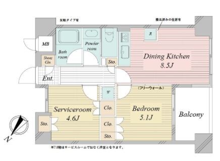 勝どき駅 徒歩3分 7階の物件間取画像