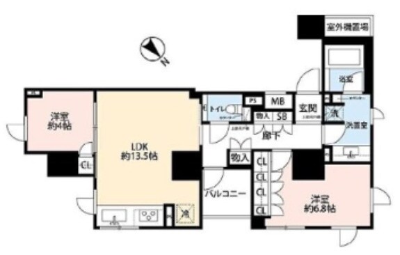 築地市場駅 徒歩2分 11階の物件間取画像