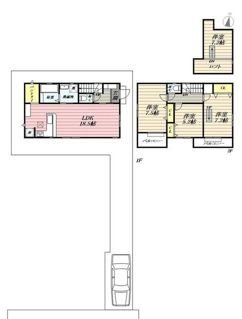 大泉学園駅 徒歩34分 1-2階の物件間取画像