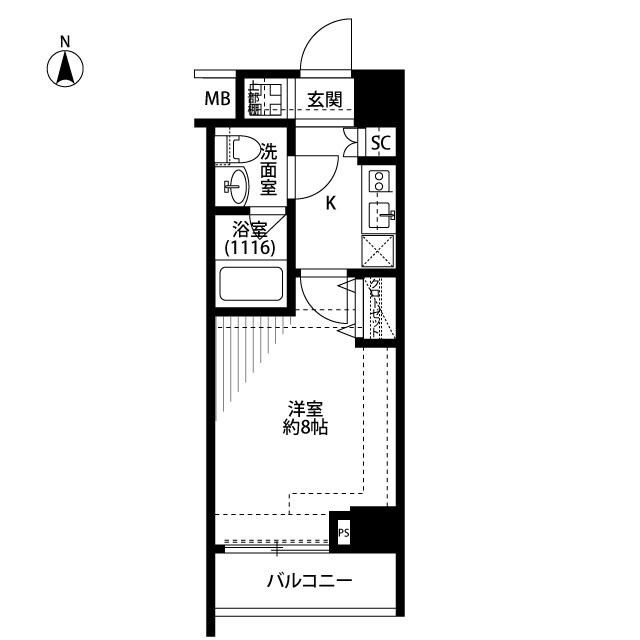 下落合駅 徒歩3分 7階の物件間取画像