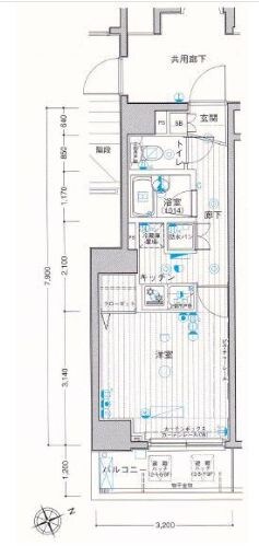 浜松町駅 徒歩10分 6階の物件間取画像