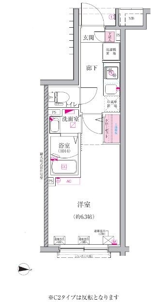 小竹向原駅 徒歩4分 4階の物件間取画像