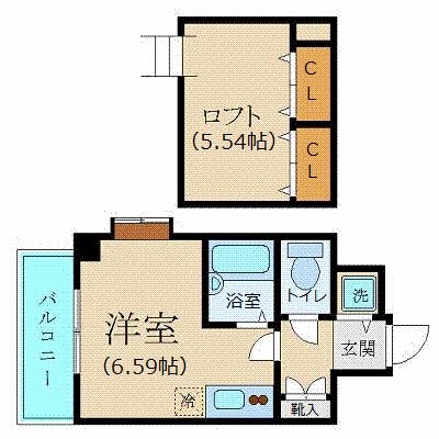 K＆W西新橋の物件間取画像