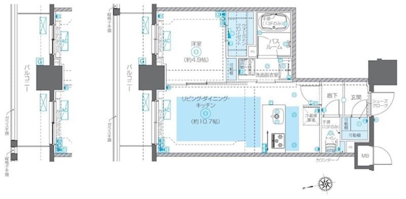 浅草橋駅 徒歩5分 10階の物件間取画像