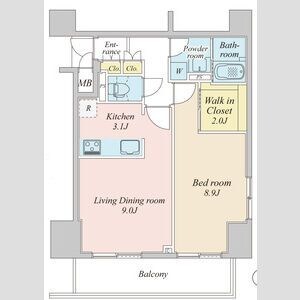 神楽坂駅 徒歩5分 8階の物件間取画像