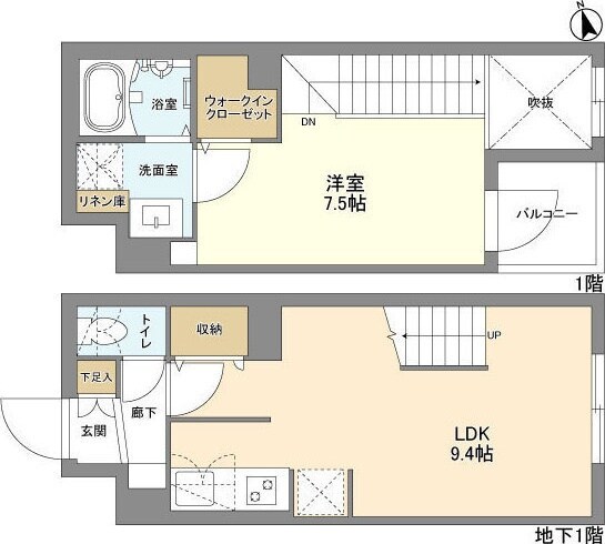 若松河田駅 徒歩6分 B1-1階の物件間取画像