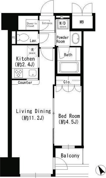曙橋駅 徒歩3分 6階の物件間取画像