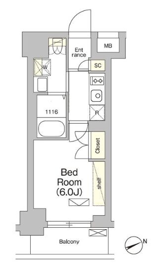 大崎駅 徒歩10分 4階の物件間取画像