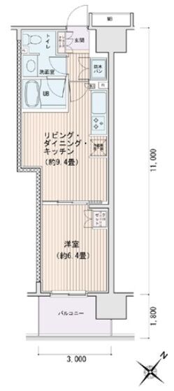 エスティメゾン豊洲レジデンスCの物件間取画像