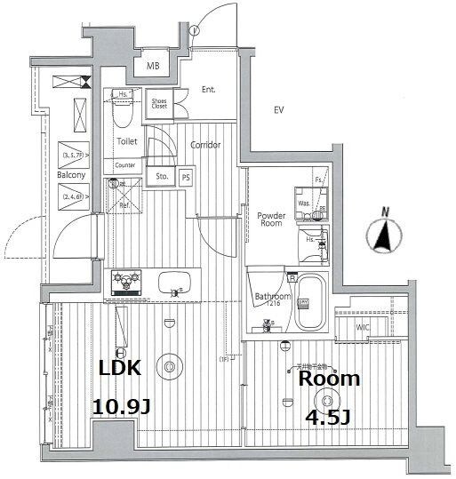メイクス東向島Ⅱの物件間取画像