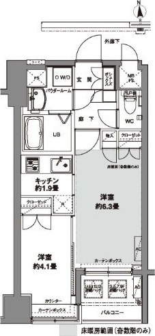 浜松町駅 徒歩9分 6階の物件内観写真