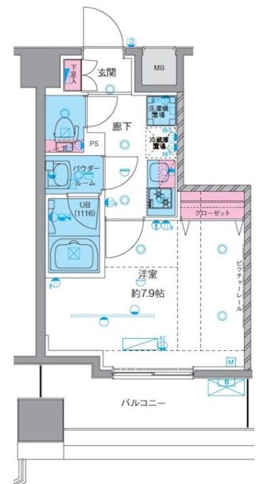 南千住駅 徒歩8分 8階の物件間取画像