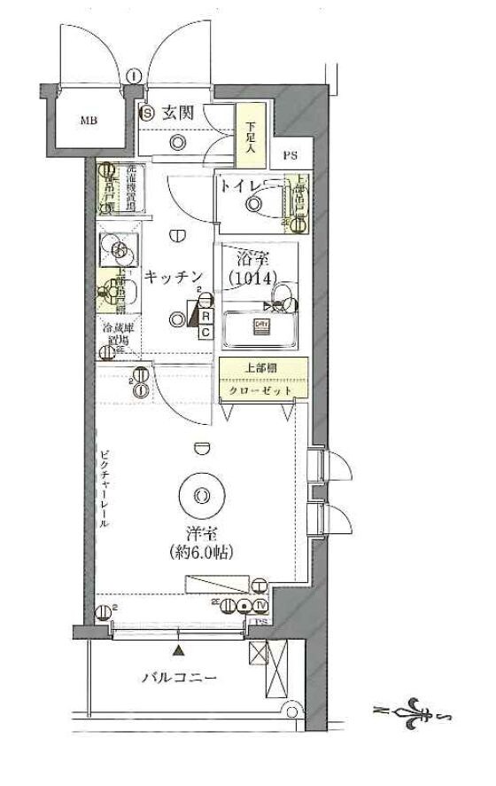 矢口渡駅 徒歩9分 2階の物件間取画像