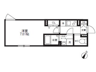 エルファーロ笹塚Ⅱの物件間取画像