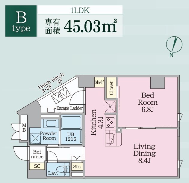 ウテナ西麻布の物件間取画像