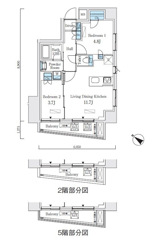 アジュールテラス日本橋浜町の物件間取画像