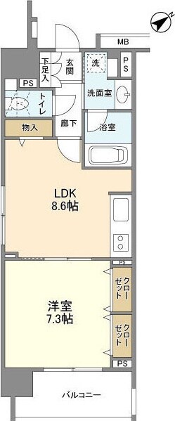 クリオ五反田の物件間取画像