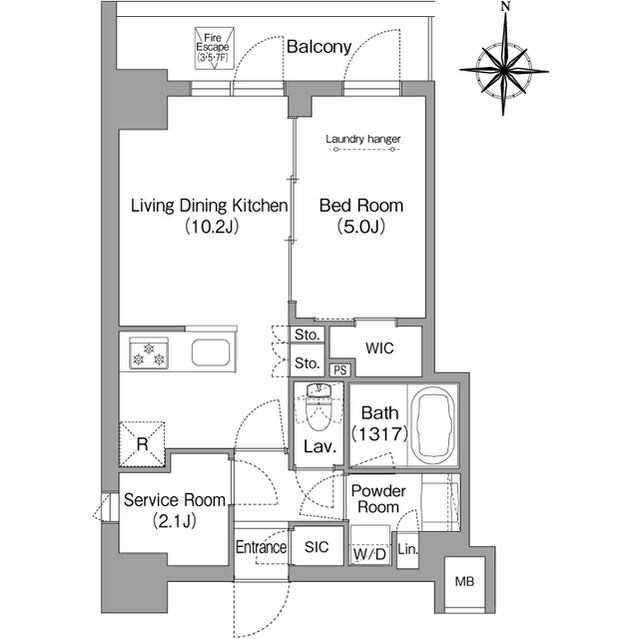 コンフォリア本所吾妻橋Ⅱの物件間取画像