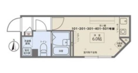 要町駅 徒歩5分 5階の物件間取画像