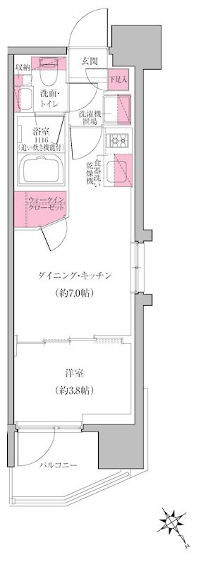 門前仲町駅 徒歩9分 6階の物件間取画像