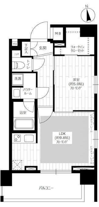 新御徒町駅 徒歩1分 12階の物件間取画像