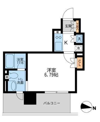 清澄白河駅 徒歩2分 6階の物件間取画像