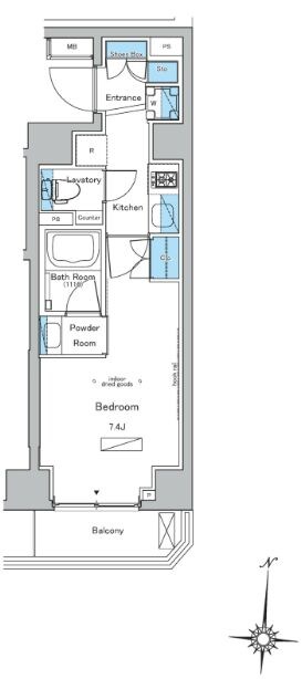 菊川駅 徒歩5分 7階の物件間取画像