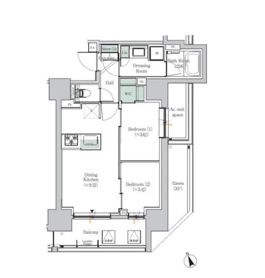 ONE　ROOF　RESIDENCE　ASAKUSABASHIの物件間取画像