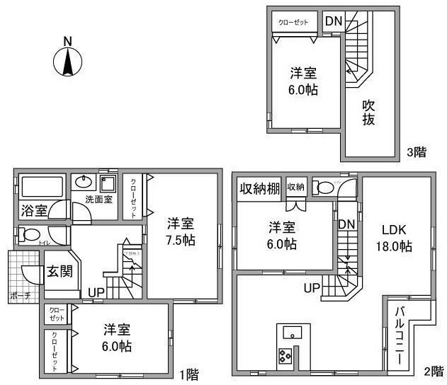 安井町戸建の物件間取画像