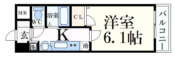 プレミアムコート神戸三宮の物件間取画像