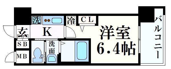 エステムコート神戸ハーバーランド前Ⅶレーベルの物件間取画像