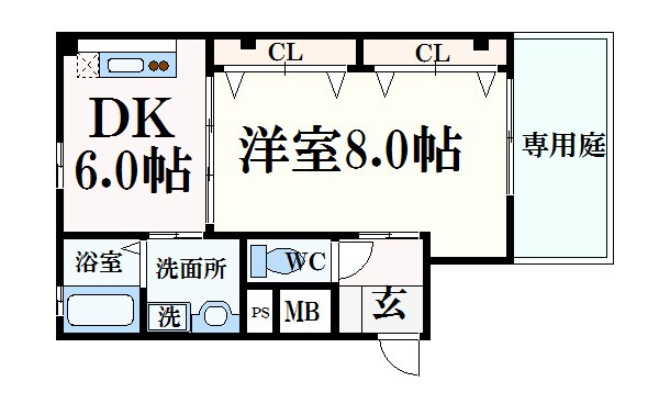 六甲道駅 徒歩8分 2階の物件間取画像